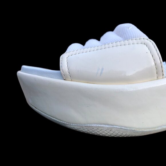 Prada Women's Ivory Patent Leather Canvas Platform Slides Sandals, 35 / 4.5 - Picture 10 of 16